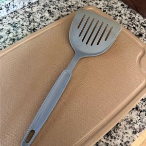 Vintage Light Blue EKCO Plastic Slotted Spatula 11”